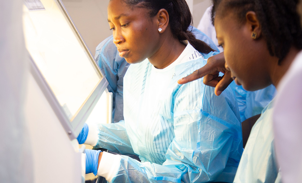 Participants having hands-on session at the programme